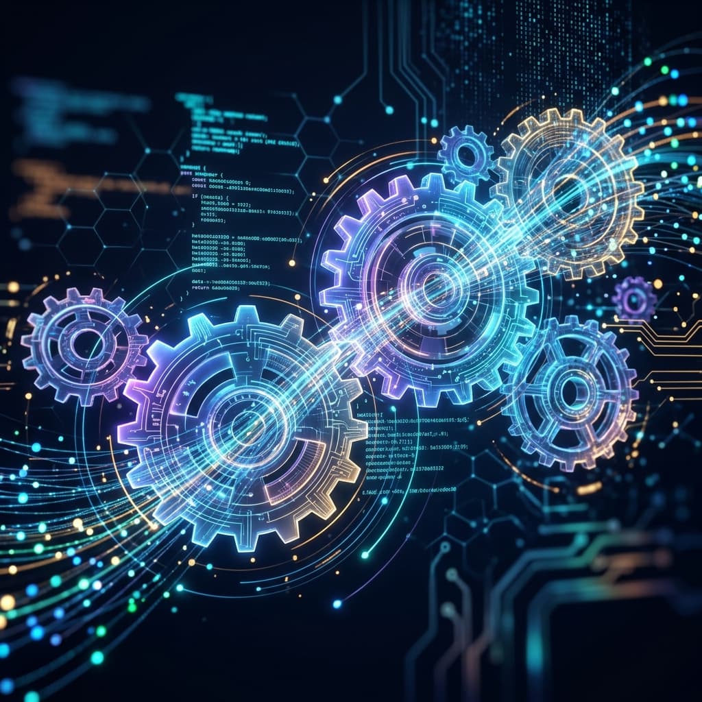 Gears and code representing B2B platform integration